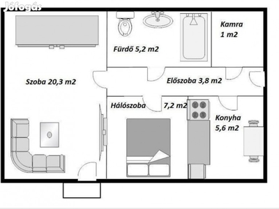 Tatabánya, 1+1 szobás tégla lakás eladó