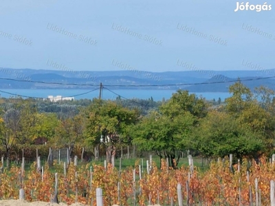 Balatoni panorámás zártkerti építési telek, kész tervekkel!