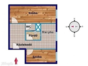 Pécsi 46 nm-es lakás eladó