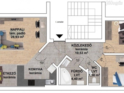 Szeged Pulz u-ban 1. em. 64,5 nm (+5nm erkély) 1+2 szobás téglalakás