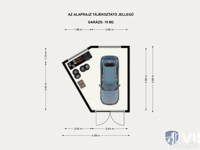 Remek állapotú, 19 m2-es garázs padlás tárolóval eladó