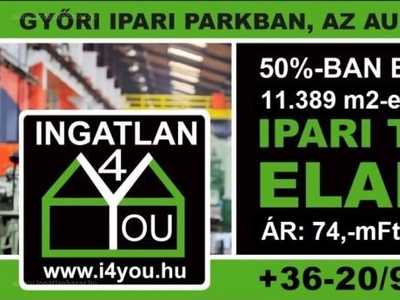 Ipari park, Győr, ingatlan, telek, 120.000.000 Ft