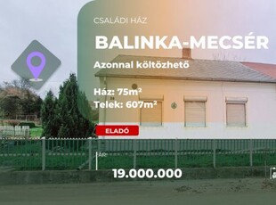 Eladó családi házBalinka