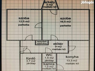 Eladó 58 m2-es, 2 szobás, tégla lakás