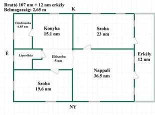 Eladó téglalakás Dunakeszi, 2. emelet