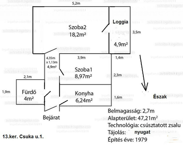 Kiadó csúsztatott zsalus - XIII. kerület, Csuka utca 1.