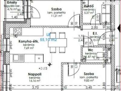 Győri 57 nm-es lakás eladó