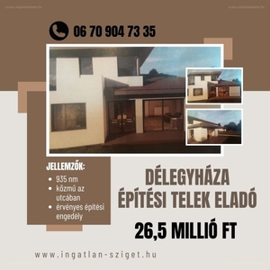 Délegyháza, ingatlan, telek, 26.500.000 Ft