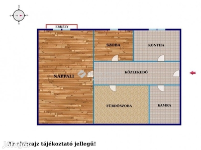 43nm-es téglalakás Debrecen szívében, a Vörösmarty utcában