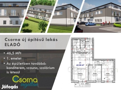 Csorna - 62 m2-es, erkélyes lakás eladó