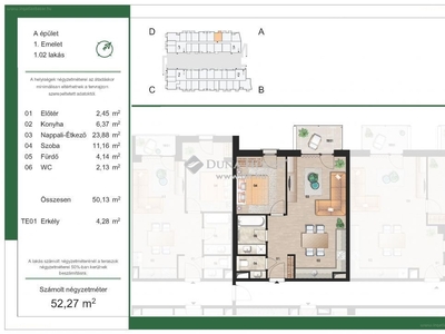 újépítésű, Budapest, ingatlan, lakás, 52 m2, 56.974.300 Ft