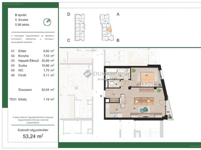 újépítésű, Budapest, ingatlan, lakás, 53 m2, 58.031.600 Ft