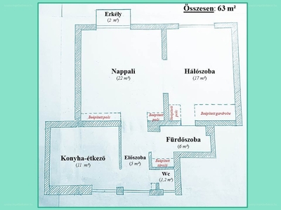 Budapest, ingatlan, lakás, 63 m2, 190.000 Ft