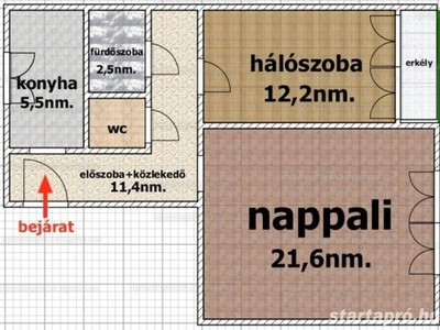 Budapesten az Újhegyi lakótelepen eladó kedvező áron ez az 55 nm, 2 erkélyes panellakás.