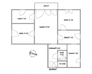 Kertváros, Pécs, ingatlan, lakás, 72 m2, 34.900.000 Ft