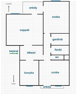 Káposztásmegyer, Budapest, ingatlan, lakás, 79 m2, 52.900.000 Ft