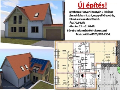 újépítésű, Eger, ingatlan, lakás, 83 m2, 69.900.000 Ft