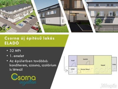 Csorna - 42 m2-es, erkélyes lakások eladók