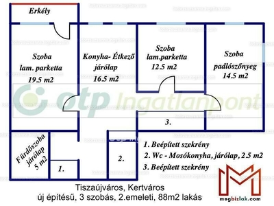 Eladó tégla lakás - Tiszaújváros, Erzsébet tér