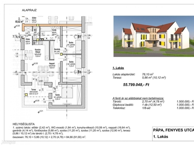 Eladó Lakás, Pápa 55.799.000 Ft - Pápa, Veszprém - Lakás