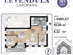 Levendula lakópark - 1. emelet 101 lakás