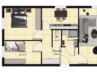 Oroszlány, ingatlan, lakás, 53 m2, 16.800.000 Ft